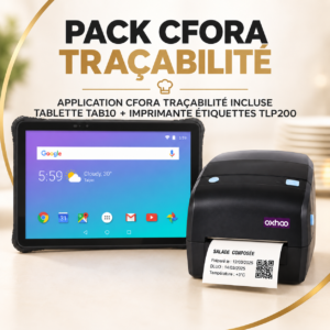 Pack CFORA Traçabilité avec application CFORA, tablette TAB10 et imprimante TLP200
