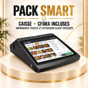 Pack SMART avec imprimante et afficheur client intégrés, Caisse et CFORA incluses