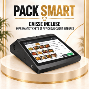 Pack OXHOO SMART avec caisse, imprimante tickets et afficheur client intégrés